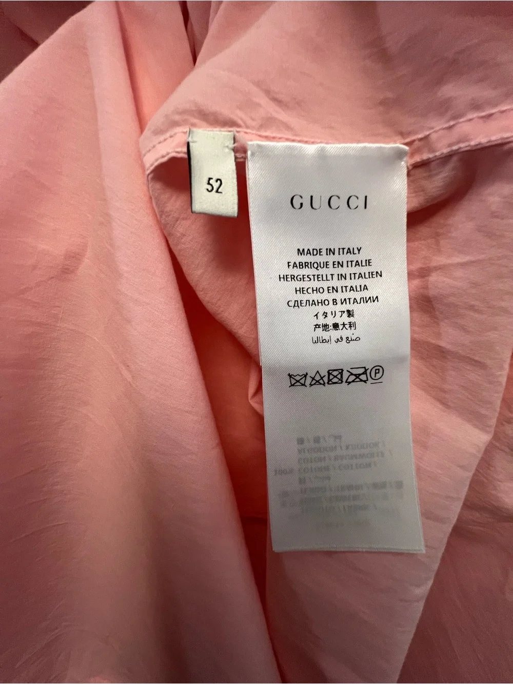 Gucci Light Pink Long-Sleeve Button Shirt
